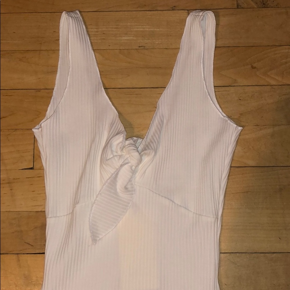 White tie front bodysuit